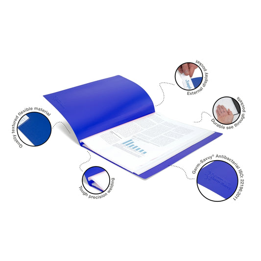 Porte-documents souples A4 Rapesco Germ-Savvy (lot/2) bleu - 40 vues