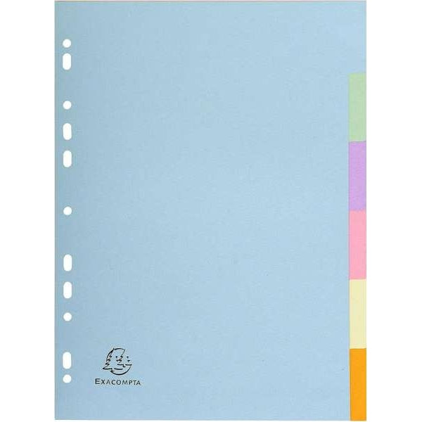 Intercalaires recyclés A4 pastels - 10 positions