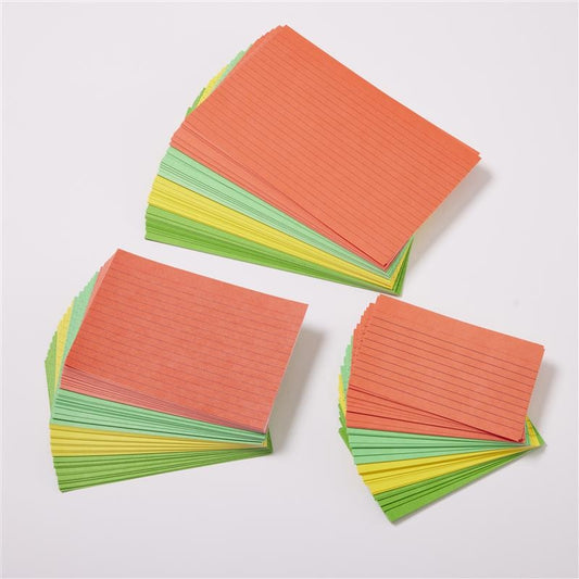 Fiches de révision lignées KCS couleurs assorties 100 fiches - 76 x 127 mm