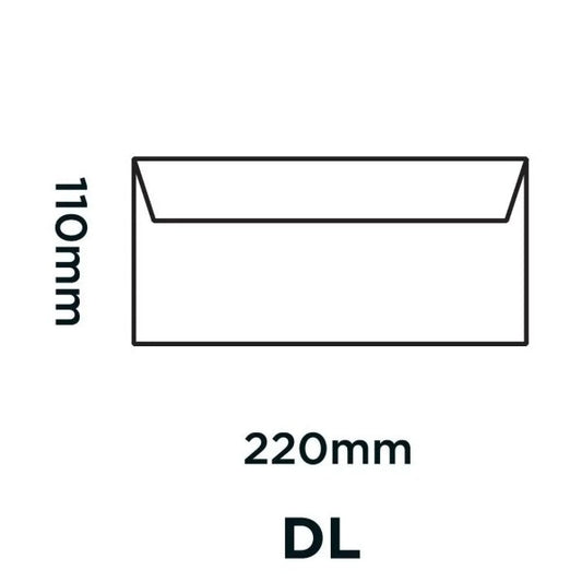 Enveloppes Peel+Seal blanches - Boîte de 500 - DL BS 110 g/m²
