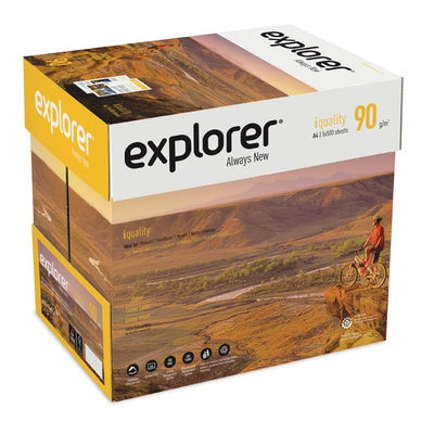 Papier blanc pour photocopieuse A4 Explorer 90 g/m² - boîte de 5 ramettes