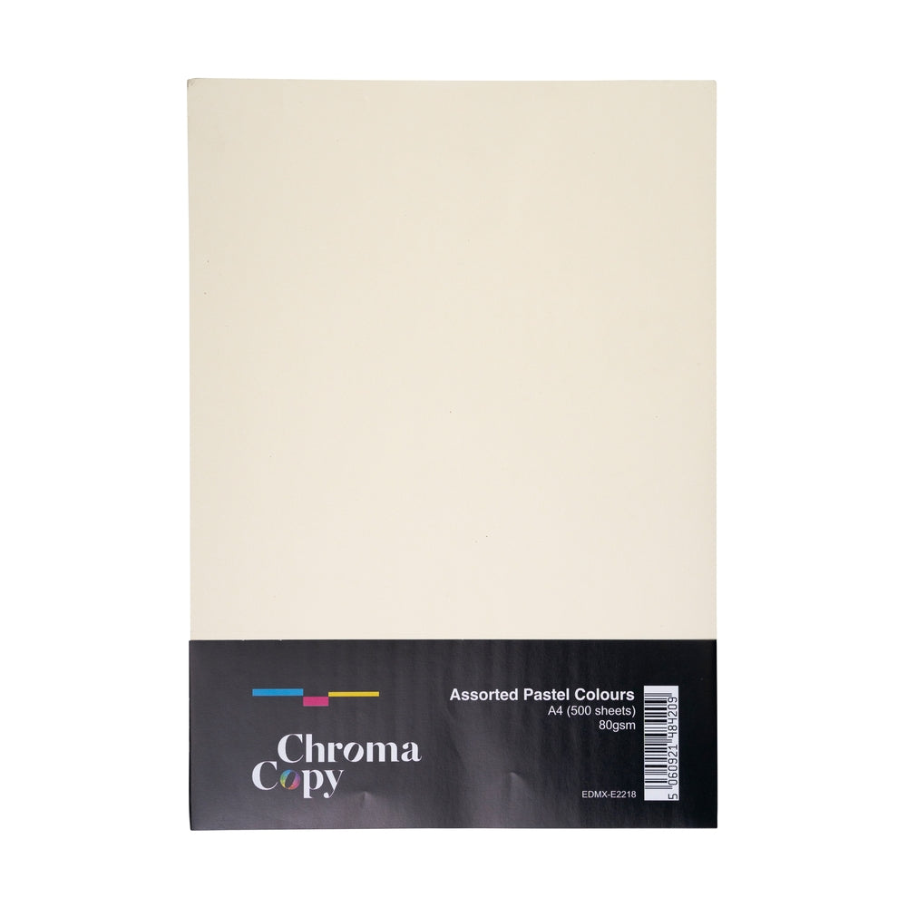 Papier couleur pour photocopieuse A4 80 g/m² couleurs pastels - boîte de 5 ramettes