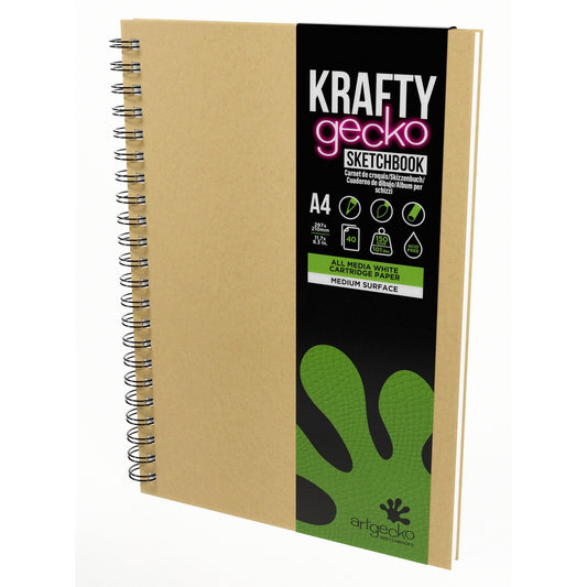 Carnet de croquis à spirale Krafty Artgecko - A4 portrait