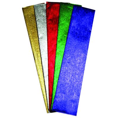 Papier crépon métallisé - couleurs assorties (lot/5)