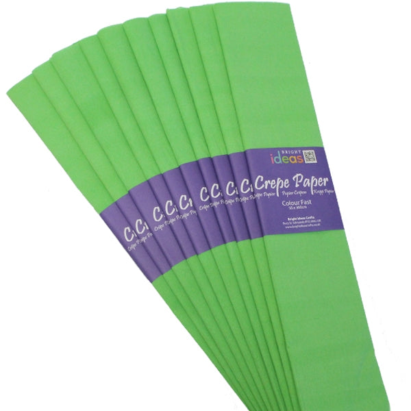 Papier crépon vert clair, Lot de 10
