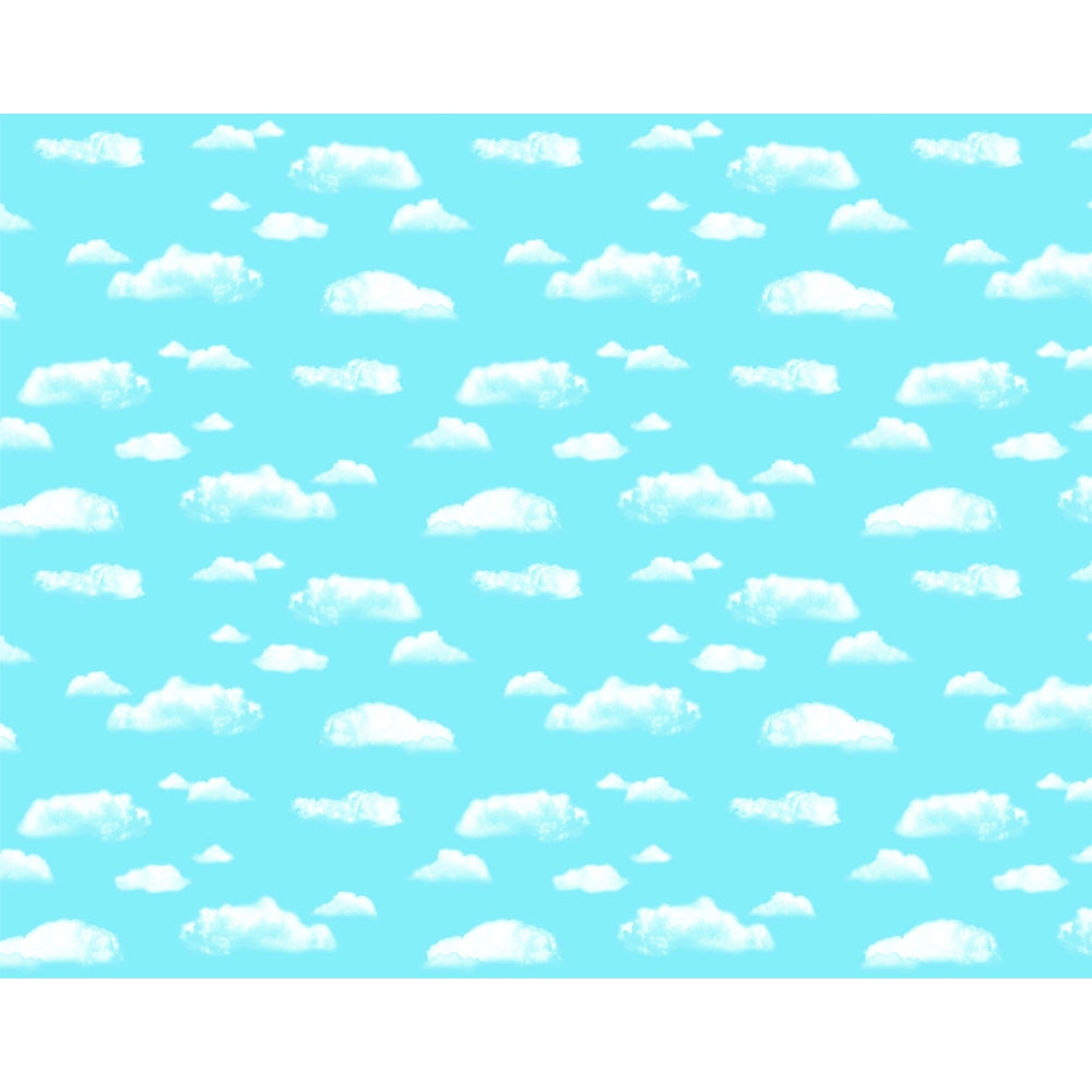 Rouleau de papier affiche 1218 mm x 15 m - motif nuages bleu/blanc