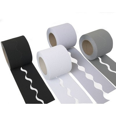 Rouleaux de bordure ondulée monochrome 57 mm x 15 m (lot/4)