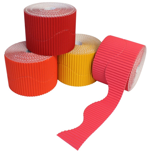 Rouleaux de bordures ondulées (lot/4) - rouge/orange
