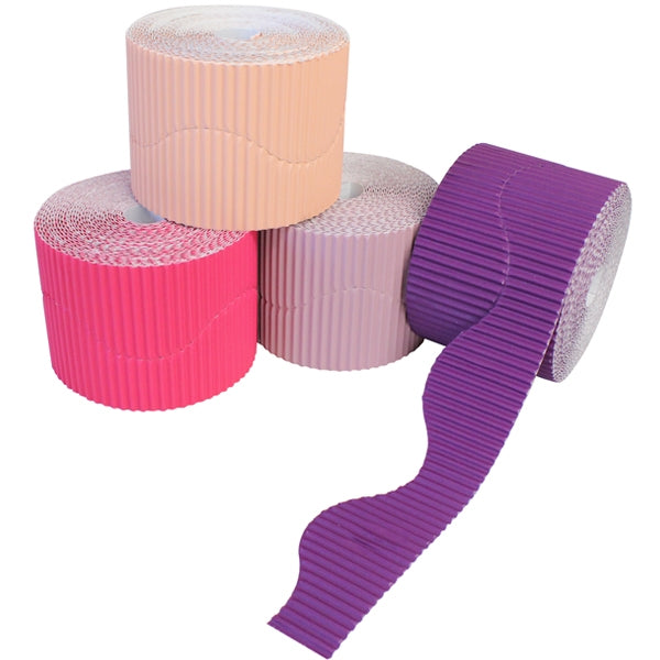Rouleaux de bordures ondulées (lot/4) - violet/rose
