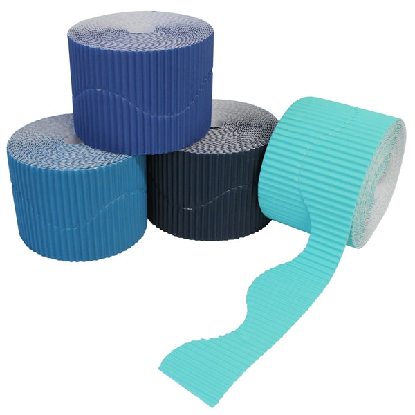 Rouleaux de bordures ondulées (lot/4) - bleu