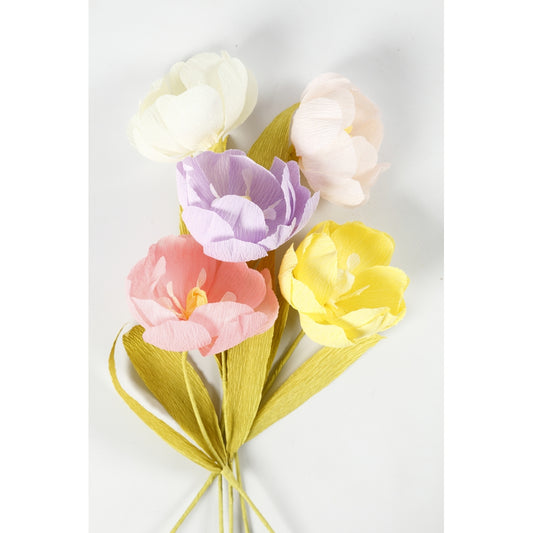 Papier crépon couleurs printanières - 8 feuilles