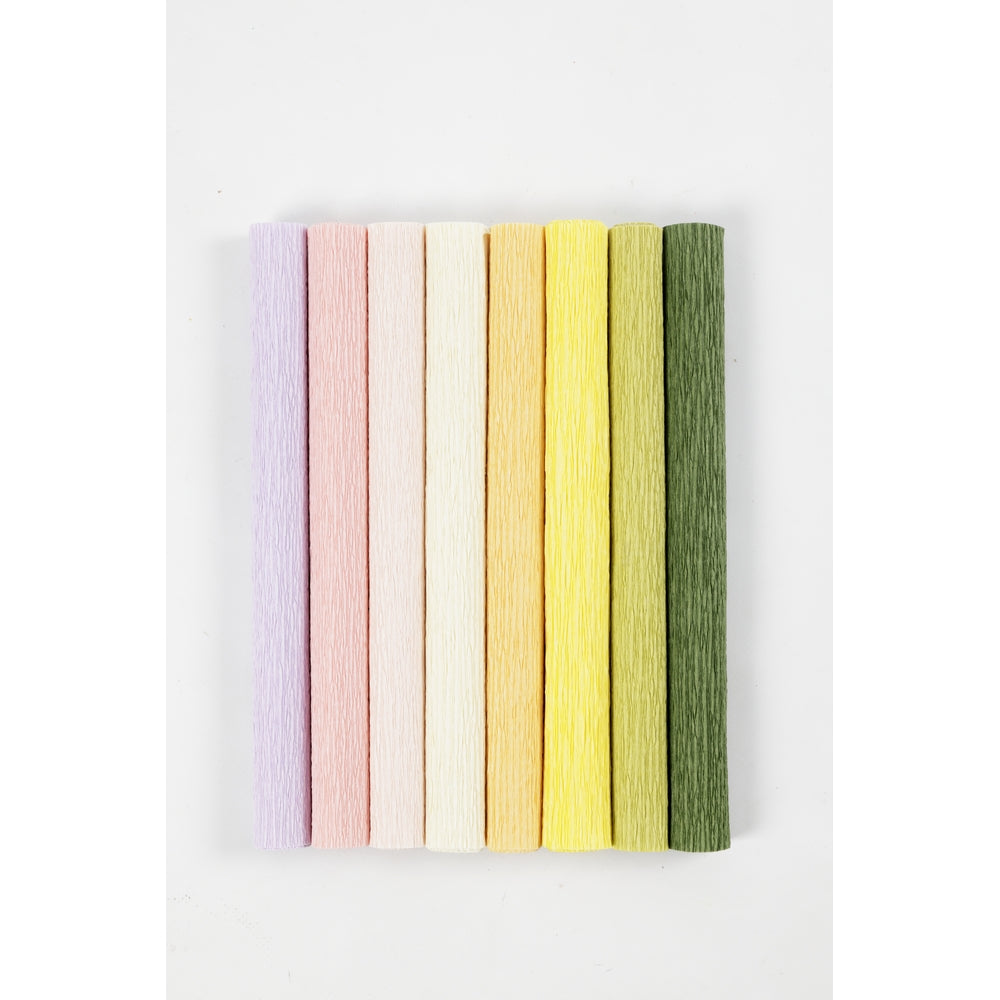 Papier crépon couleurs printanières - 8 feuilles