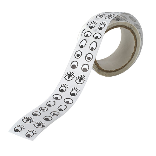 Gomettes yeux en rouleau (lot/1000 paires) - noir et blanc