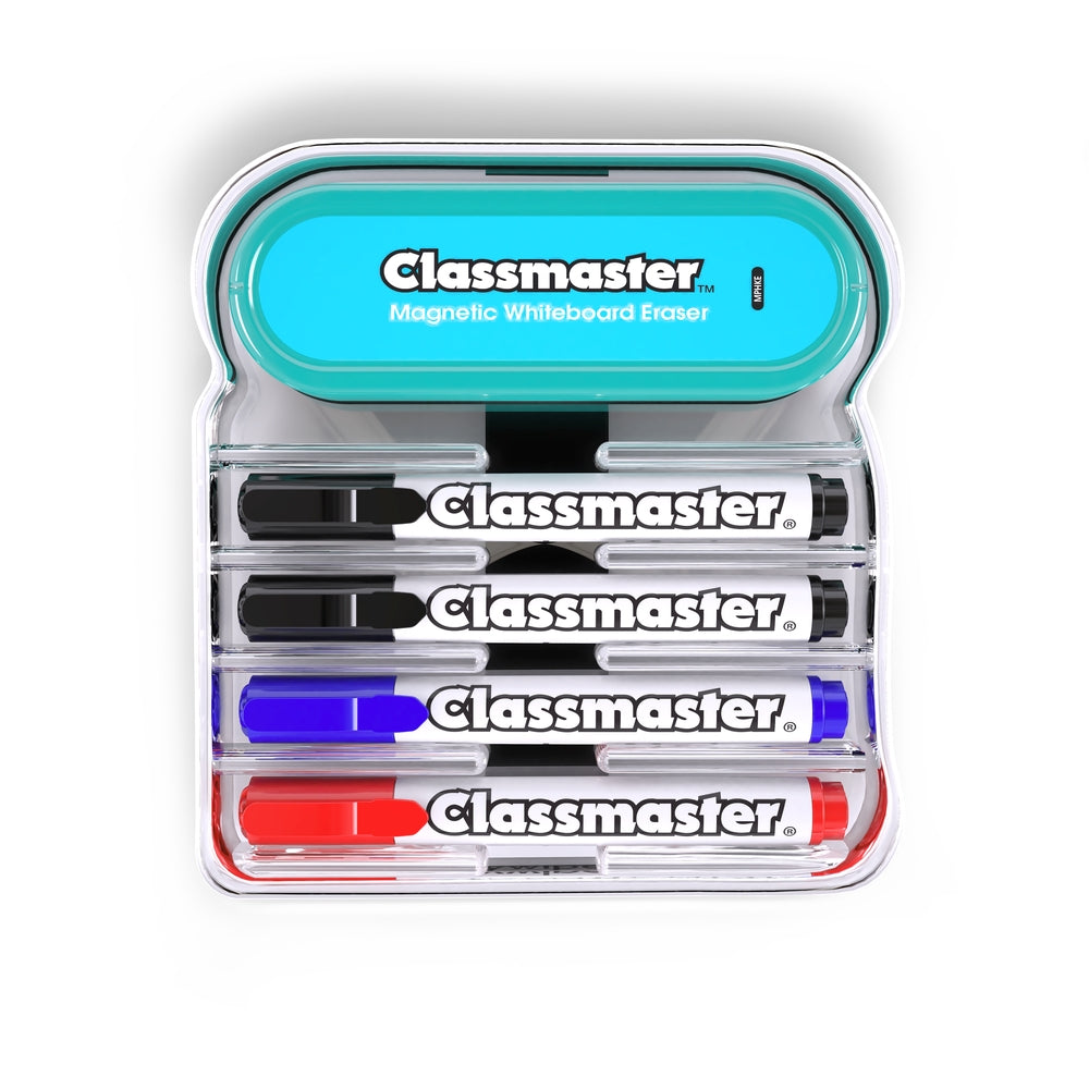 Organiseur magnétique pour tableau blanc Classmaster et 4 marqueurs