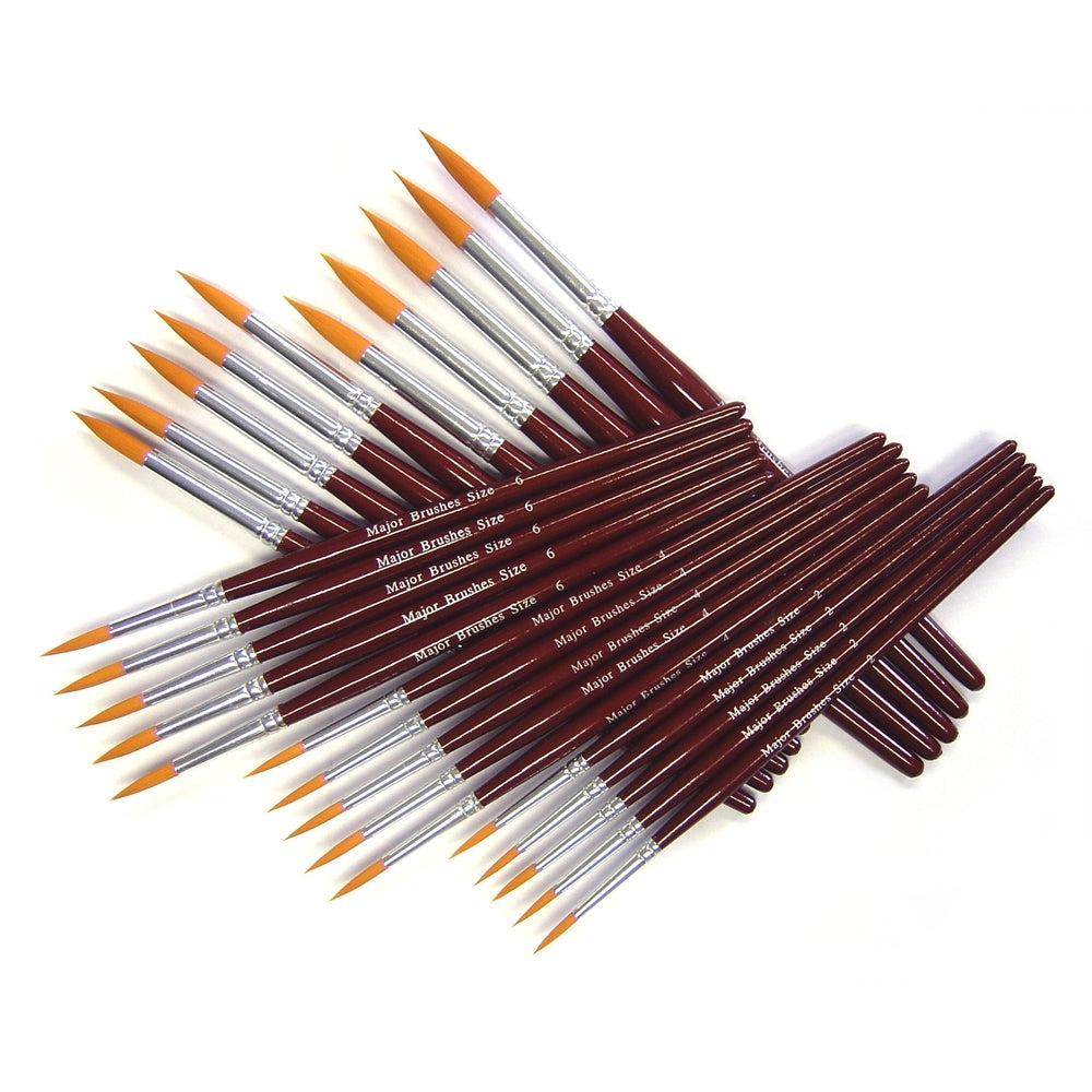 Pinceaux synthétiques rouges (lot/50)