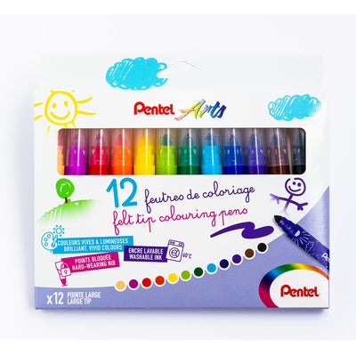 Feutres à pointe large Pentel (lot/12)