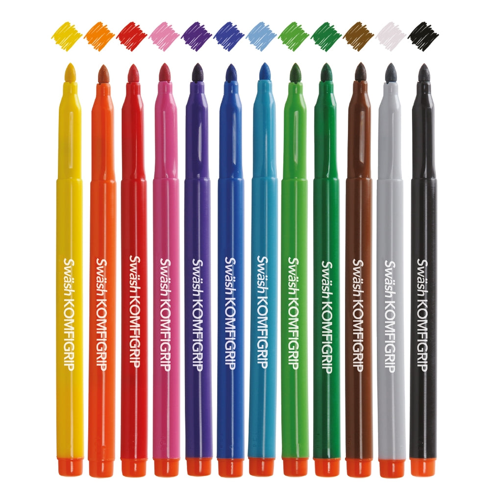 Feutres de coloriage Swash à pointe large - 12 couleurs (lot/300)