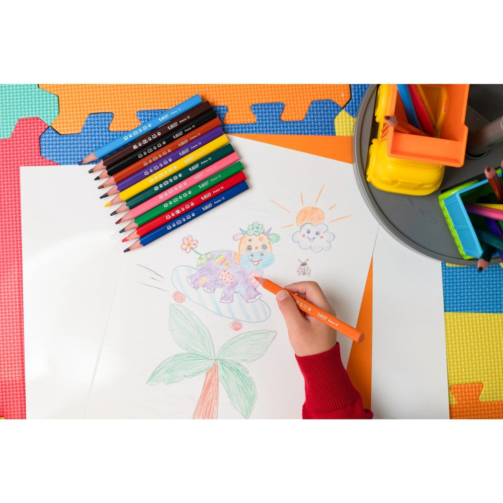 Crayons de couleur triangulaires BIC Kids Jumbo (lot/12)