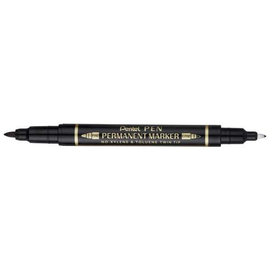 Feutres Pentel Twin fin/extra fin (lot/12) - noir