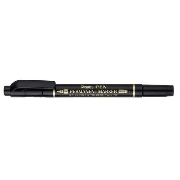 Feutres Pentel Twin fin/extra fin (lot/12) - noir