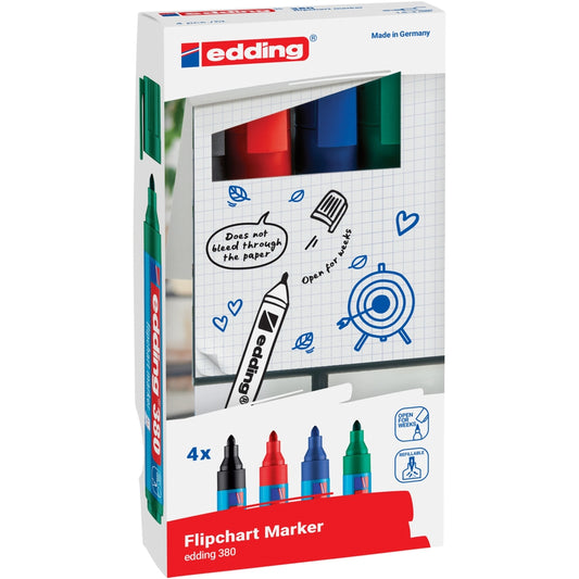 Marqueurs permanents Edding 380 (lot/4) - coloris assortis