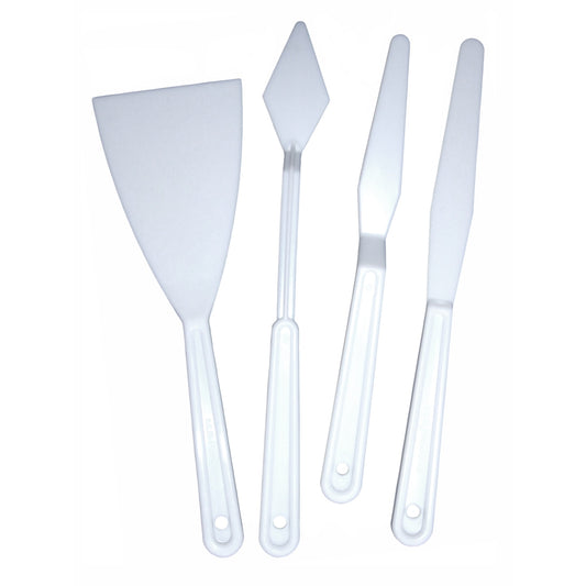 Spatules à peinture en plastique blanc (lot/4)