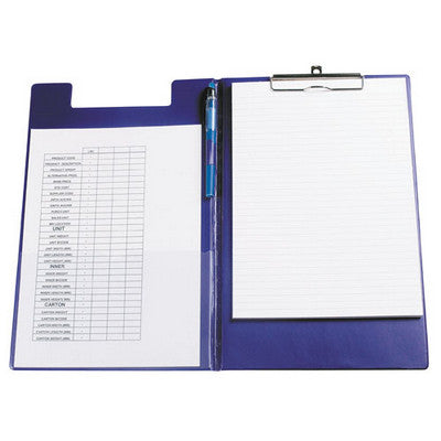 Porte-bloc pliable A4+ recouvert de PVC - bleu