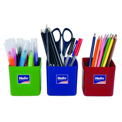 Pots à crayons Helix (lot/12) - coloris assortis