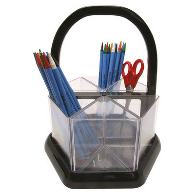 Pot à crayons avec poignée - transparent