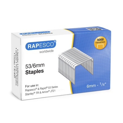 Agrafes Rapesco boîte de 5000 - 53/6 mm