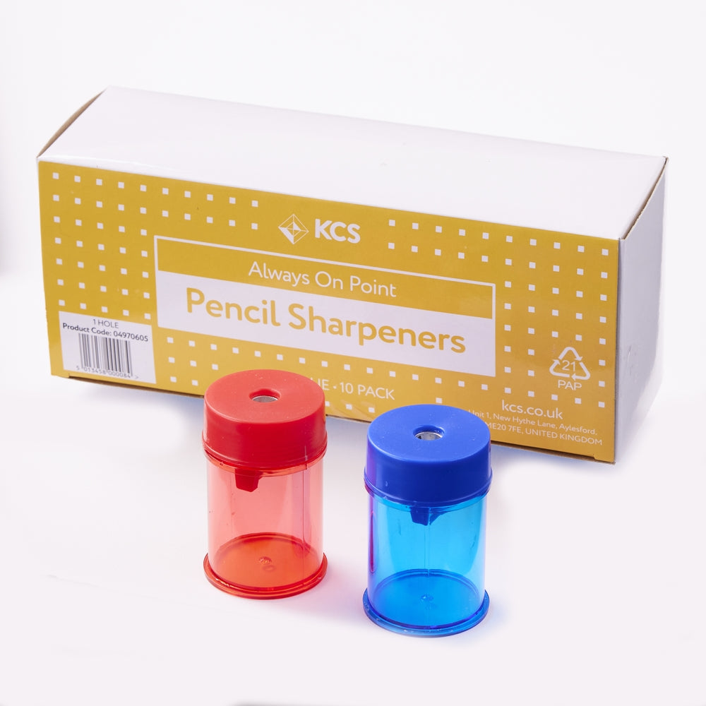 Taille-crayons KCS rouge/bleu (lot/10) - 1 trou