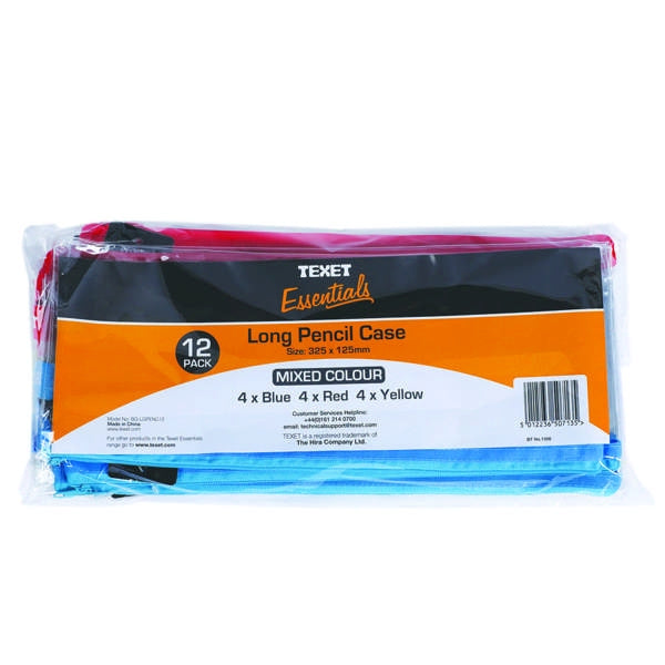 Lot de 12 Trousses transparentes TEXET 325 x 125 mm