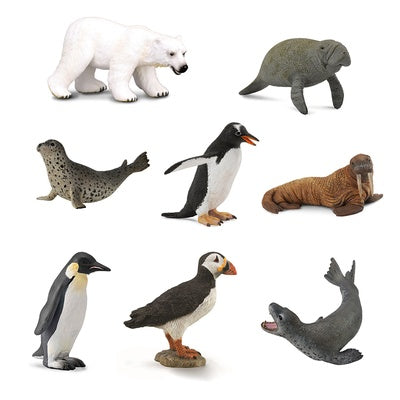 Animaux polaires en plastique (lot/8)