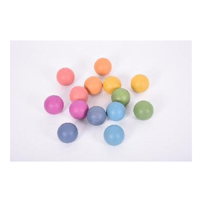 Boules en bois arc-en-ciel (lot/14)