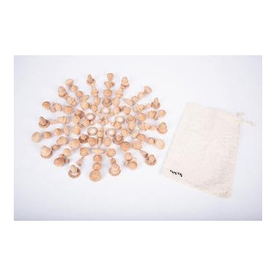 Set de 120 pièces en bois naturel