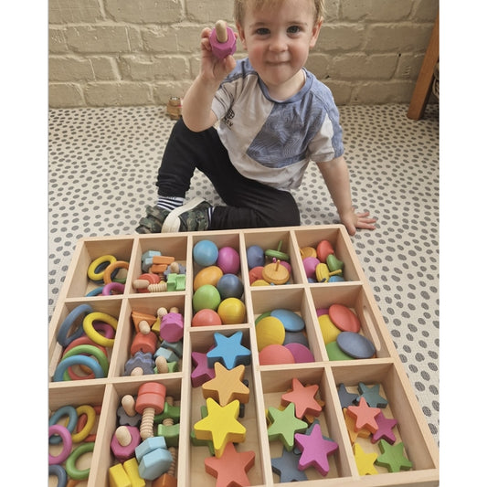 Plateau de tri en bois - 14 compartiments