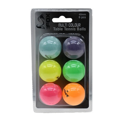 Balles de ping pong colorées Fox TT (lot/6)