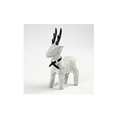 Cerf en papier mâché debout 25 cm naturel