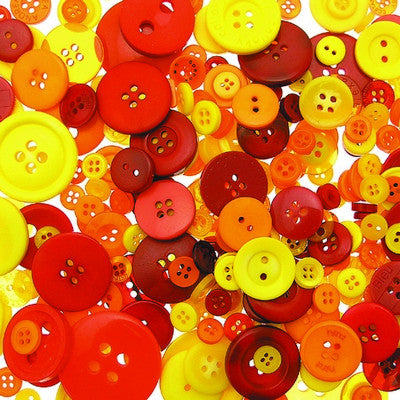 Assortiments de boutons de couleurs chaudes