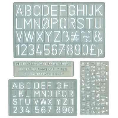 Pochoirs à lettres et chiffres (lot/4)