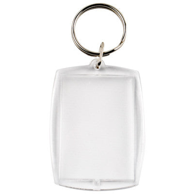 Porte-clés rectangulaires blancs (lot/25)