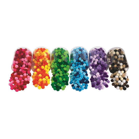 Pompons de différentes couleurs
