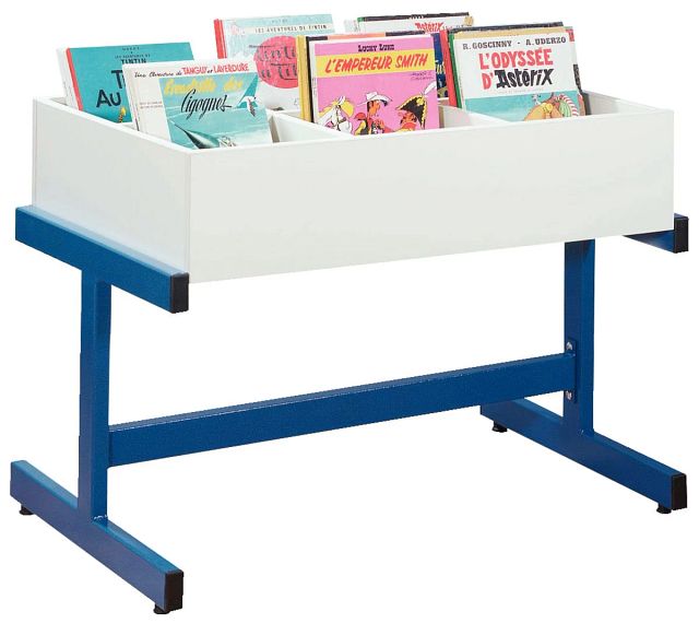Bac Paguis 6 cases pour enfants - bac blanc / piètement bleu