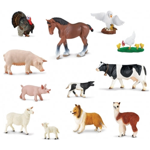 Animaux de la ferme en bois (lot/12)