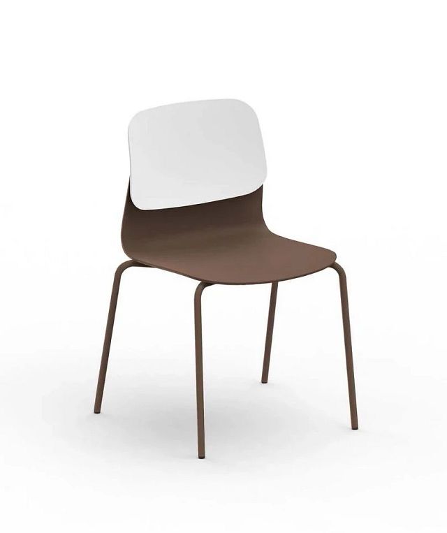 Chaise Klik piètement métal - taupe