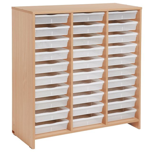 Meuble haut 30 bacs plats incolores - hêtre