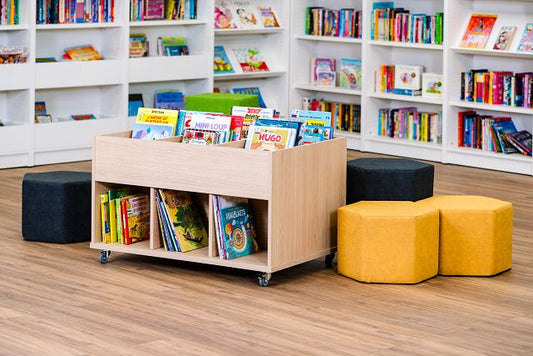 Bac à albums Everna™ mobile 6 cases moyen - chêne vicenza/chêne vicenza