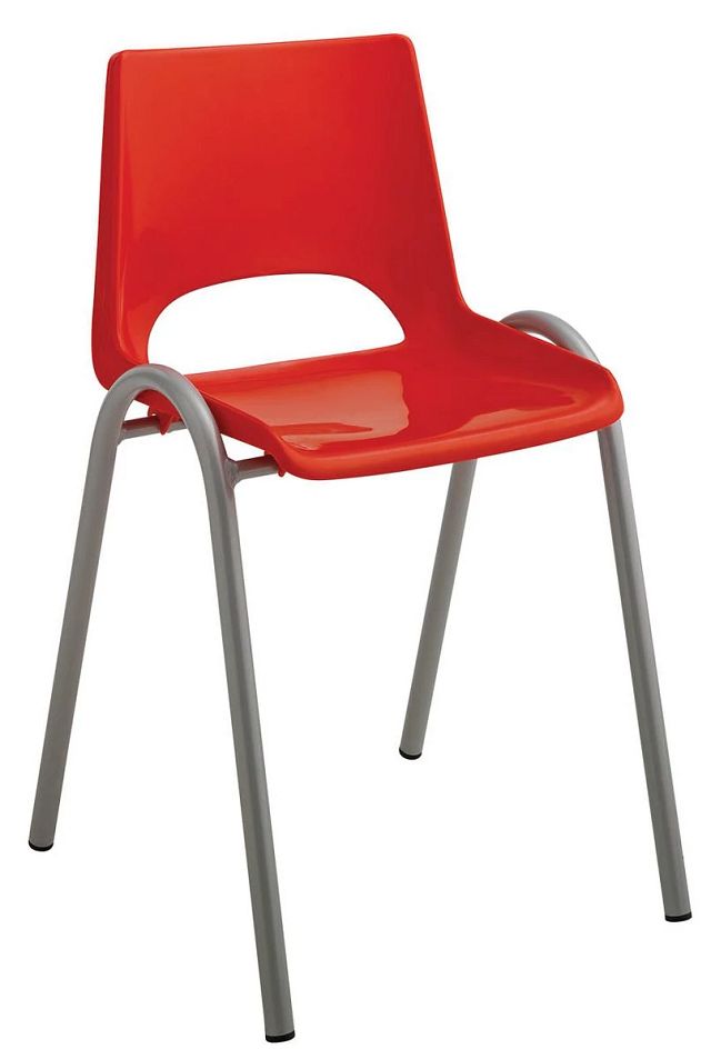 Chaise coque plastique taille 3 - coque rouge