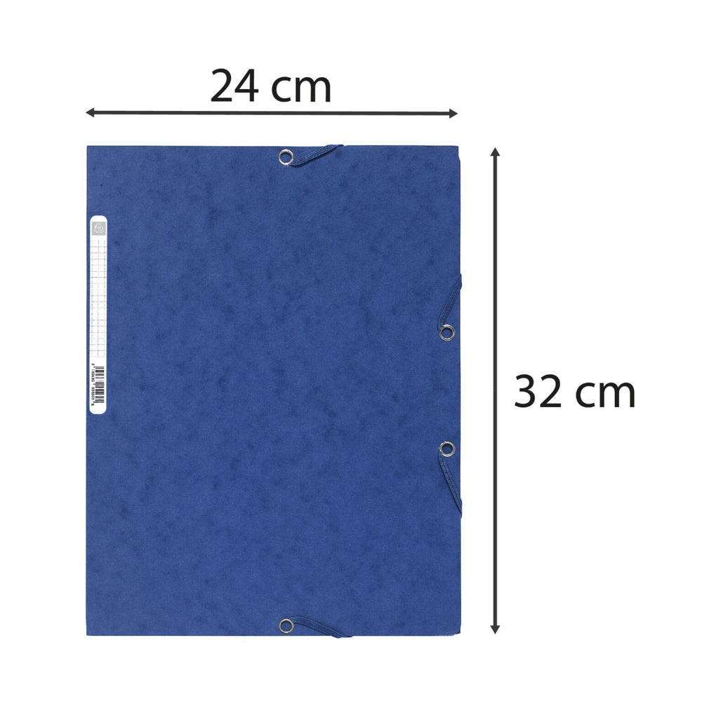 Chemises à élastiques A4, 3 rabats (lot/10) - couleurs assorties