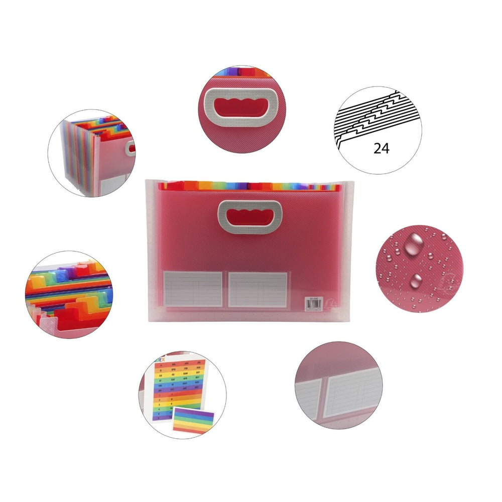 Trieur à soufflet en polypropylène A4 avec poignées - paysage